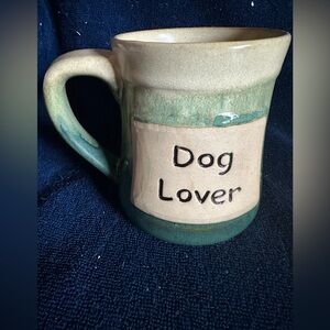 VTG Stoneware Dog Mug Large Glazed “DOG LOVER”Coffee Mug Hot Chocolate Cup 15 Oz